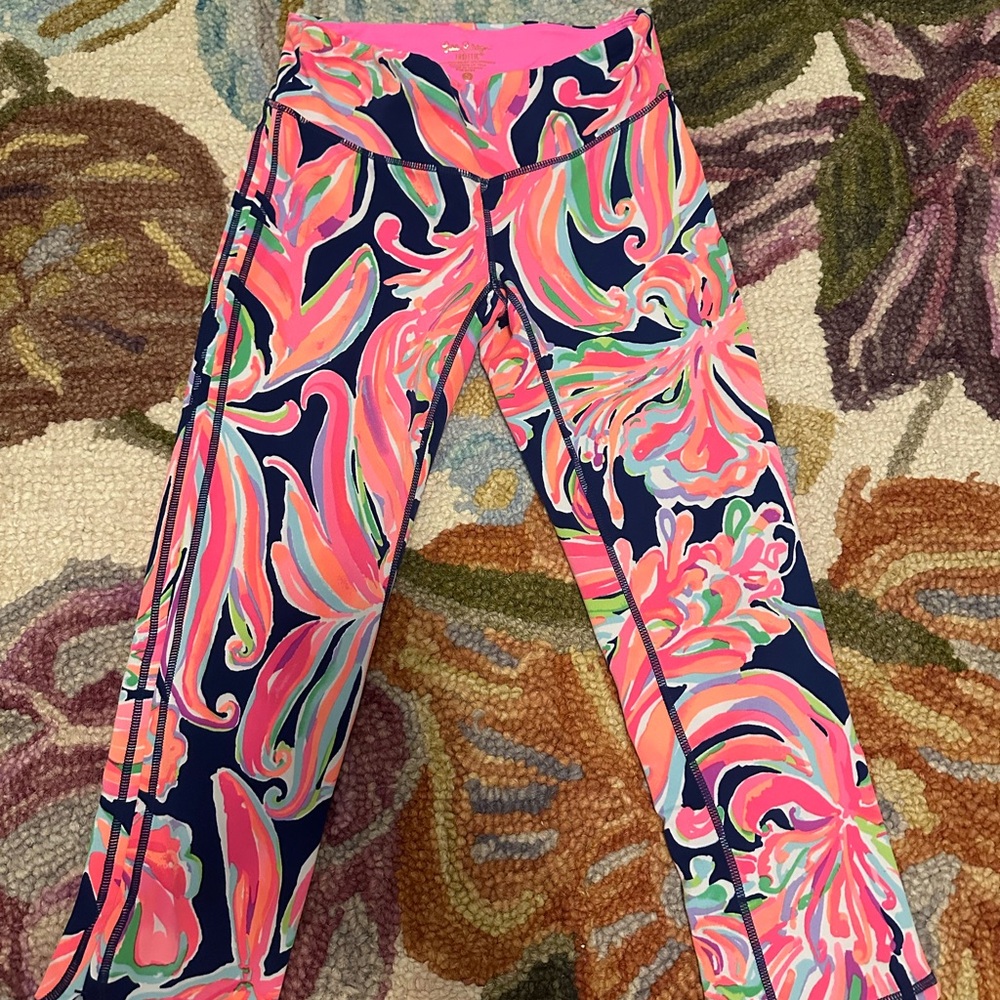 Lilly Pulitzer Pink and Blue Patterned Leggings